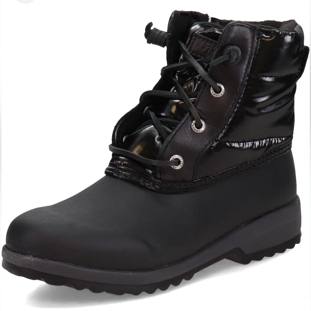 NEW $120 SPERRY Maritime Black Nylon Snow Boots women size 6